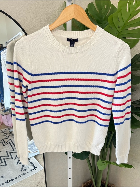 GAP Sweaters - ❤️💙 Gap Red White & Blue Striped Cotton Sweater XS | French Girl Coastal Knit